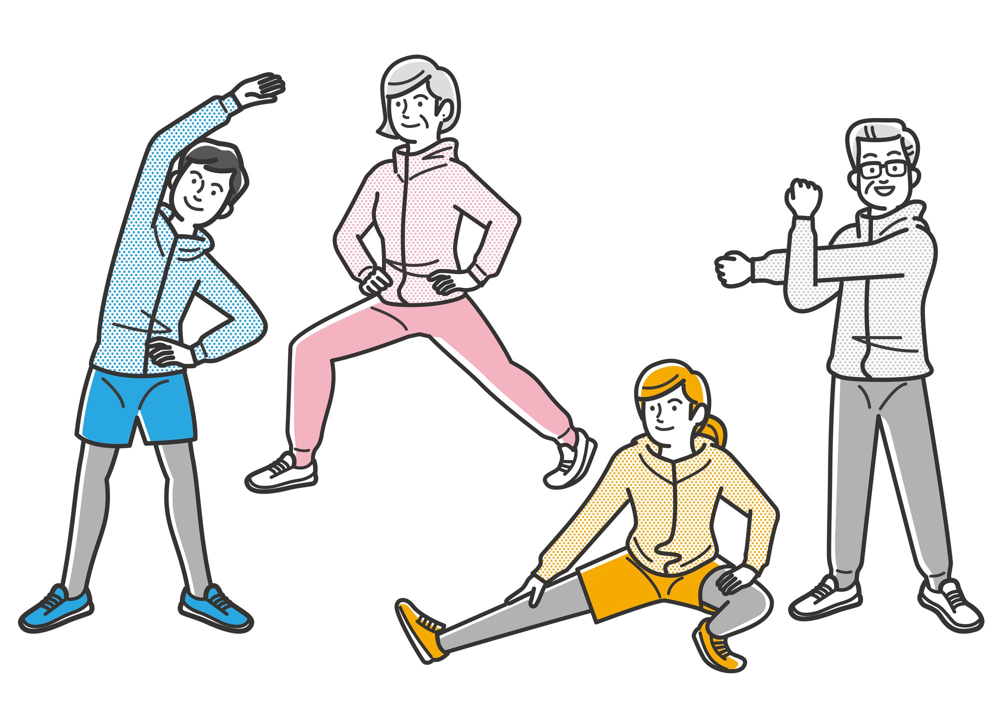 運動前ストレッチのイラスト