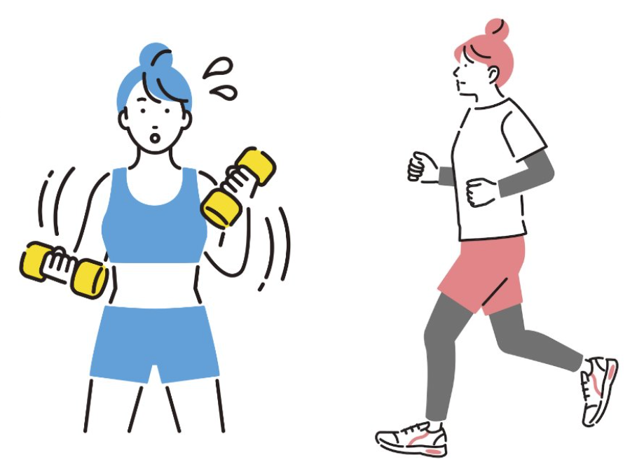 運動する女性のイラスト